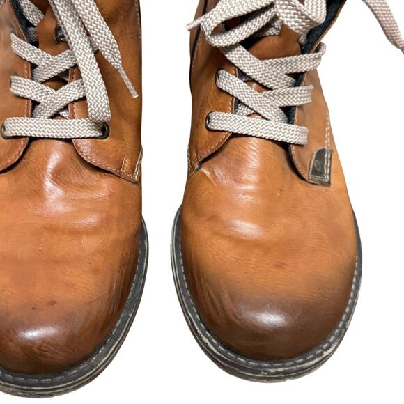 Rieker Women’s Brown Leather Combat Ankle Boots EU 39 US 8.5 - Picture 3 of 9